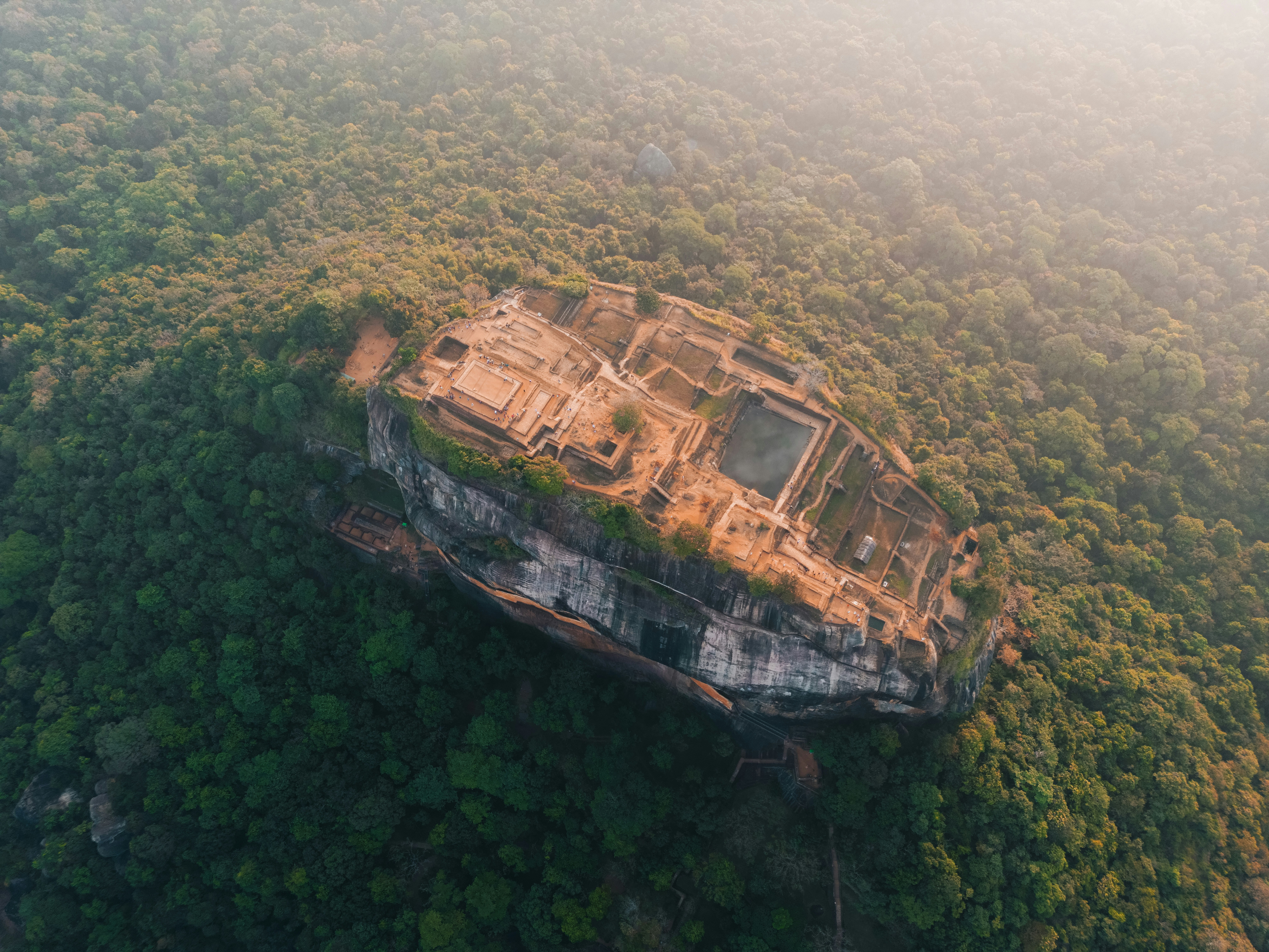 The ancient rock fortress of Sigiriya rising above the Sri Lankan jungle